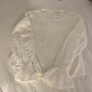 H&M White Textured Long Sleeve Top 10